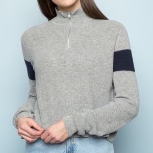 Brandy Melville “Casey” Grey Sweater 3/4 Zip